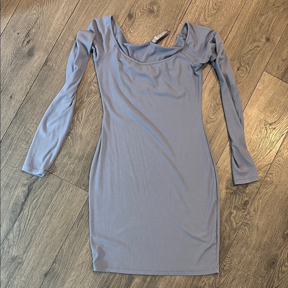SKIMS Long-Sleeve Blue Dress